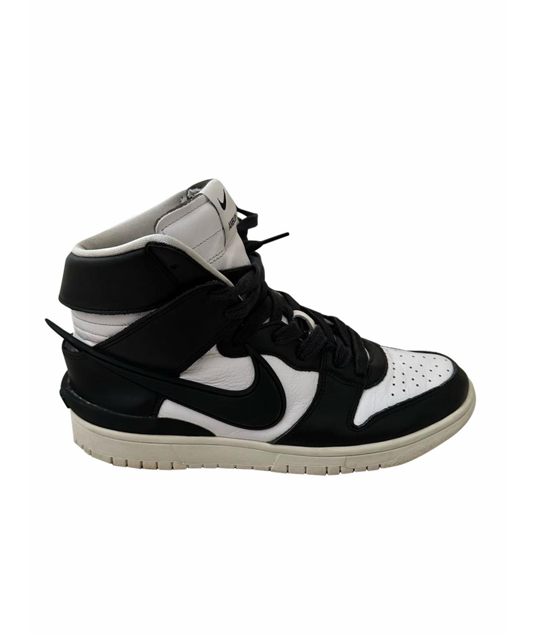 NIKE Белые кожаные высокие кроссовки / кеды, фото 1