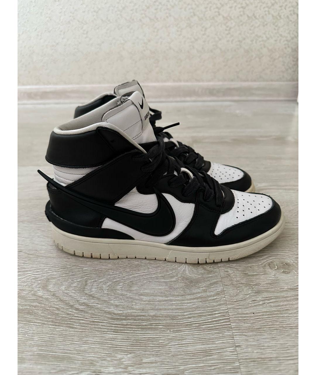 NIKE Белые кожаные высокие кроссовки / кеды, фото 9