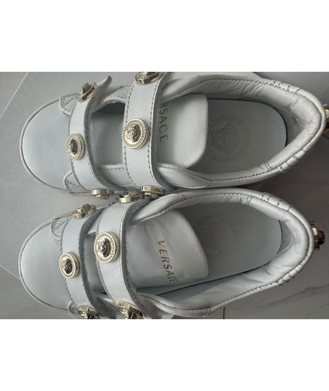 VERSACE Белые кожаные кеды, фото 6