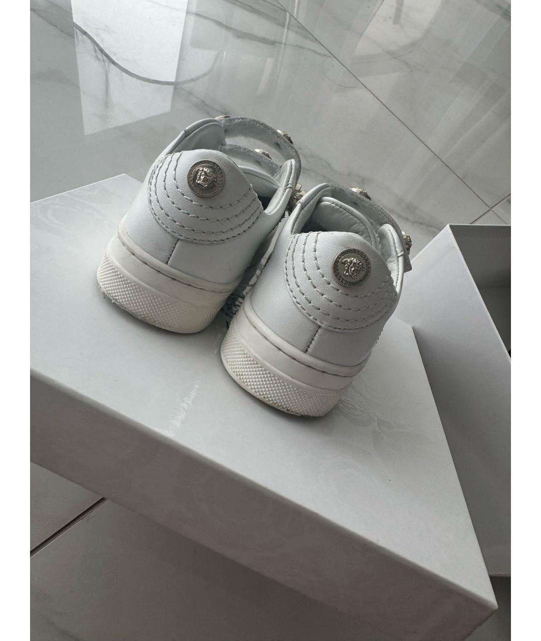VERSACE Белые кожаные кеды, фото 5