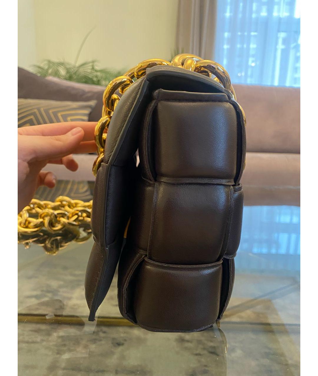 BOTTEGA VENETA Коричневая кожаная сумка через плечо, фото 3