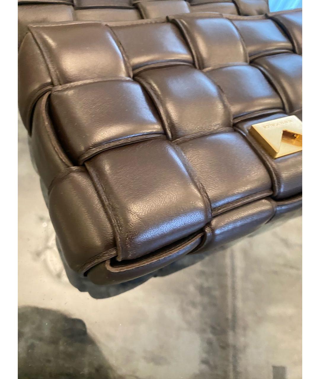 BOTTEGA VENETA Коричневая кожаная сумка через плечо, фото 5