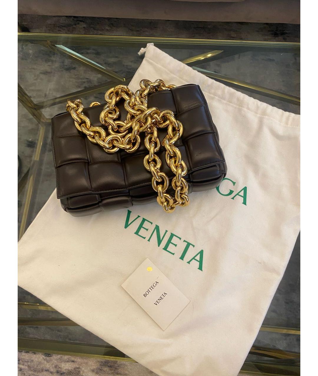 BOTTEGA VENETA Коричневая кожаная сумка через плечо, фото 2