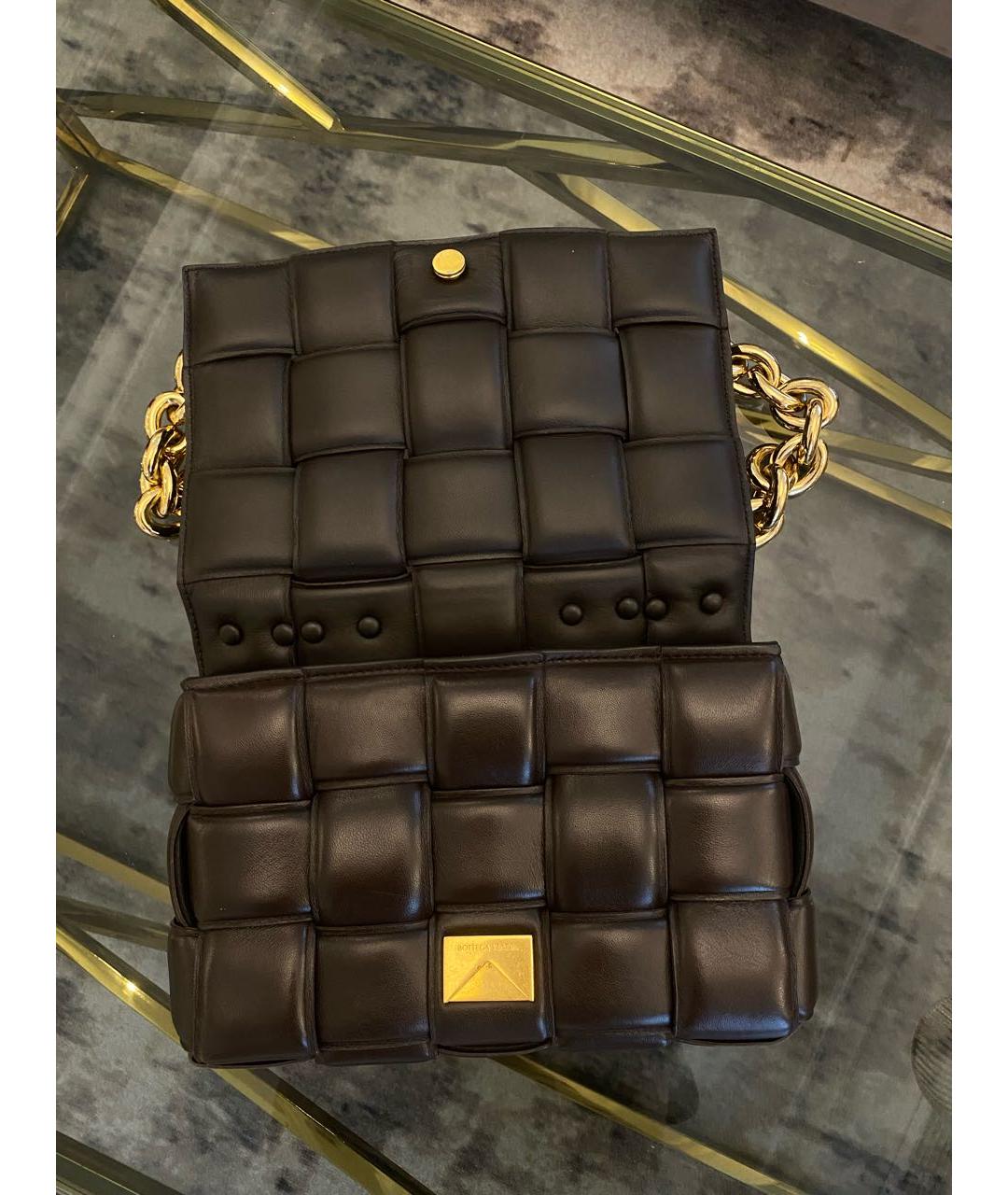 BOTTEGA VENETA Коричневая кожаная сумка через плечо, фото 4