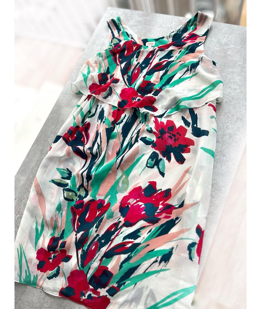 KENZO Мульти хлопковое повседневное платье, фото 3