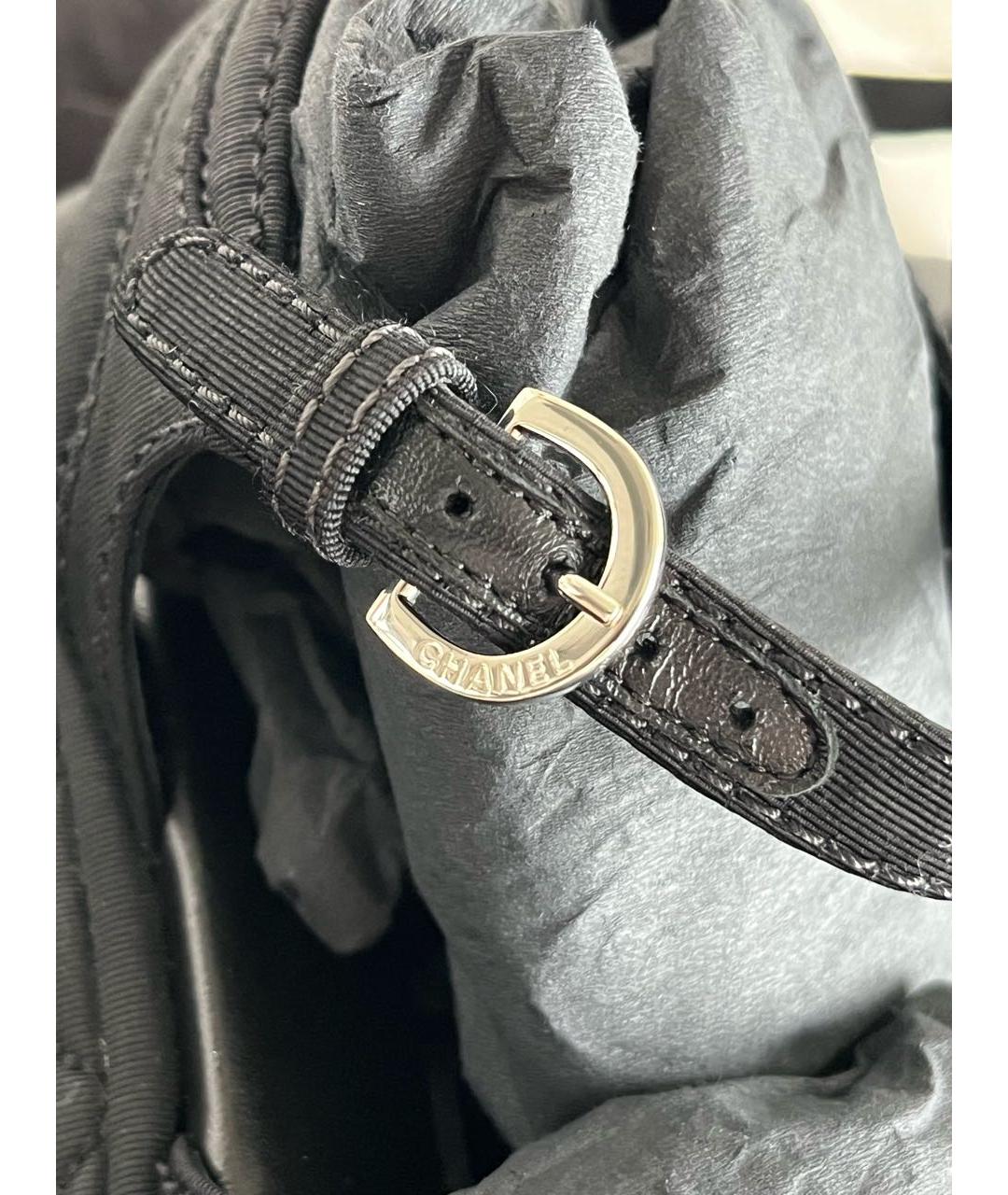 CHANEL Черные текстильные сандалии, фото 4