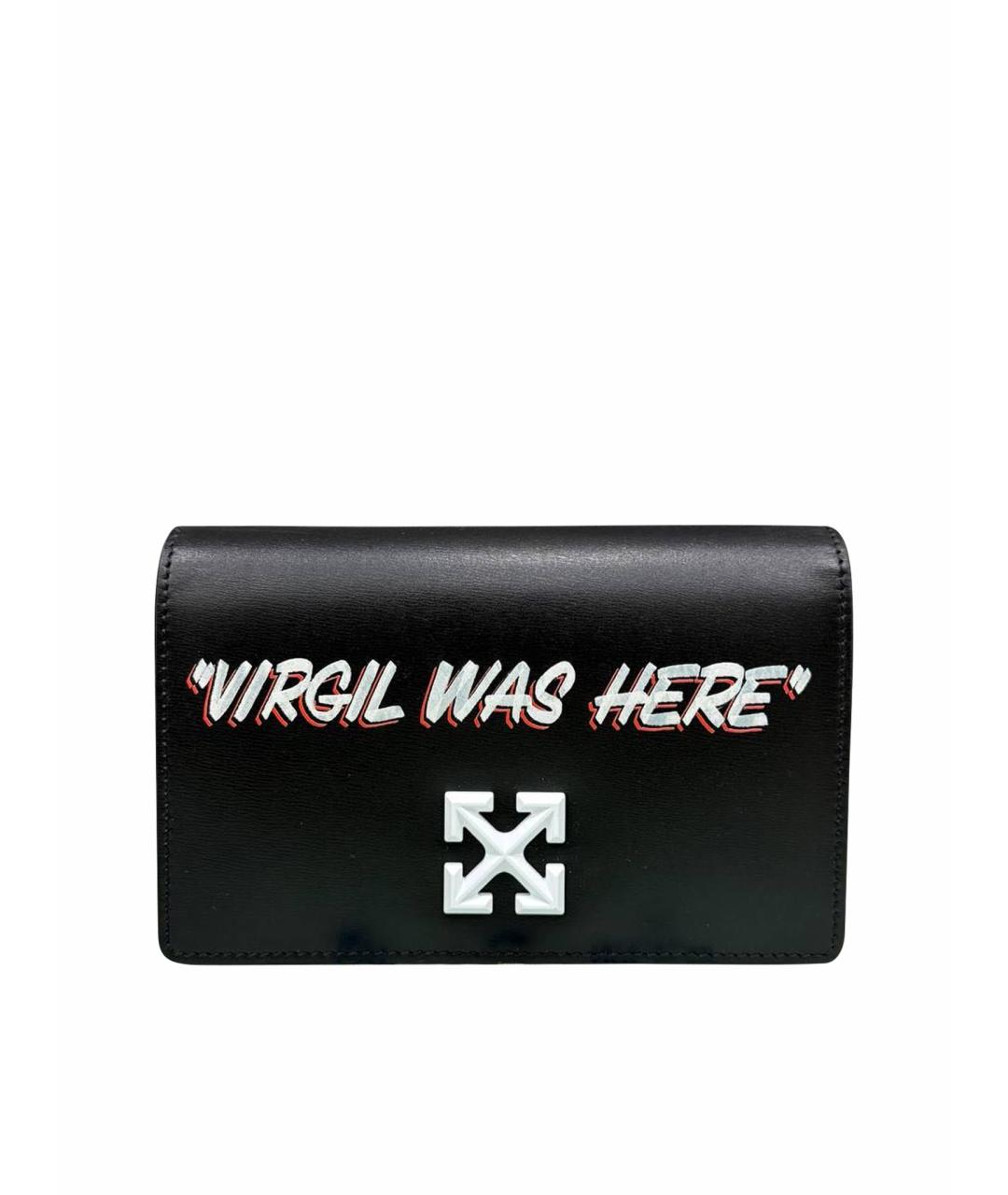 OFF-WHITE Черная сумка через плечо из лакированной кожи, фото 1