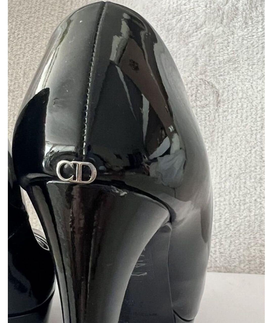 CHRISTIAN DIOR Черные туфли из лакированной кожи, фото 4