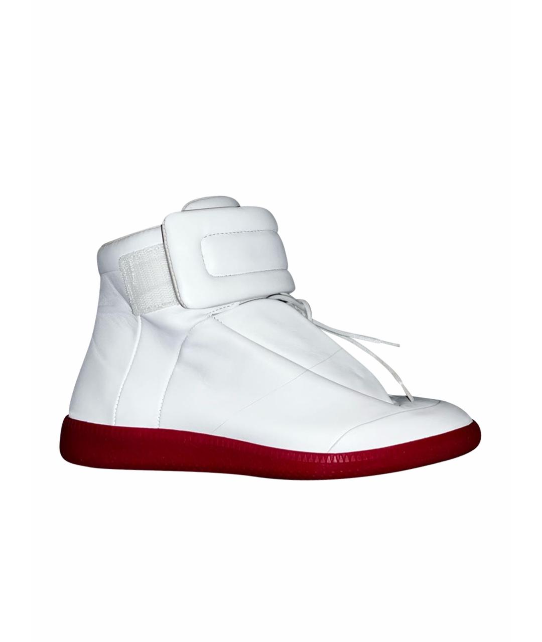 MAISON MARGIELA Белые кожаные высокие кроссовки / кеды, фото 1