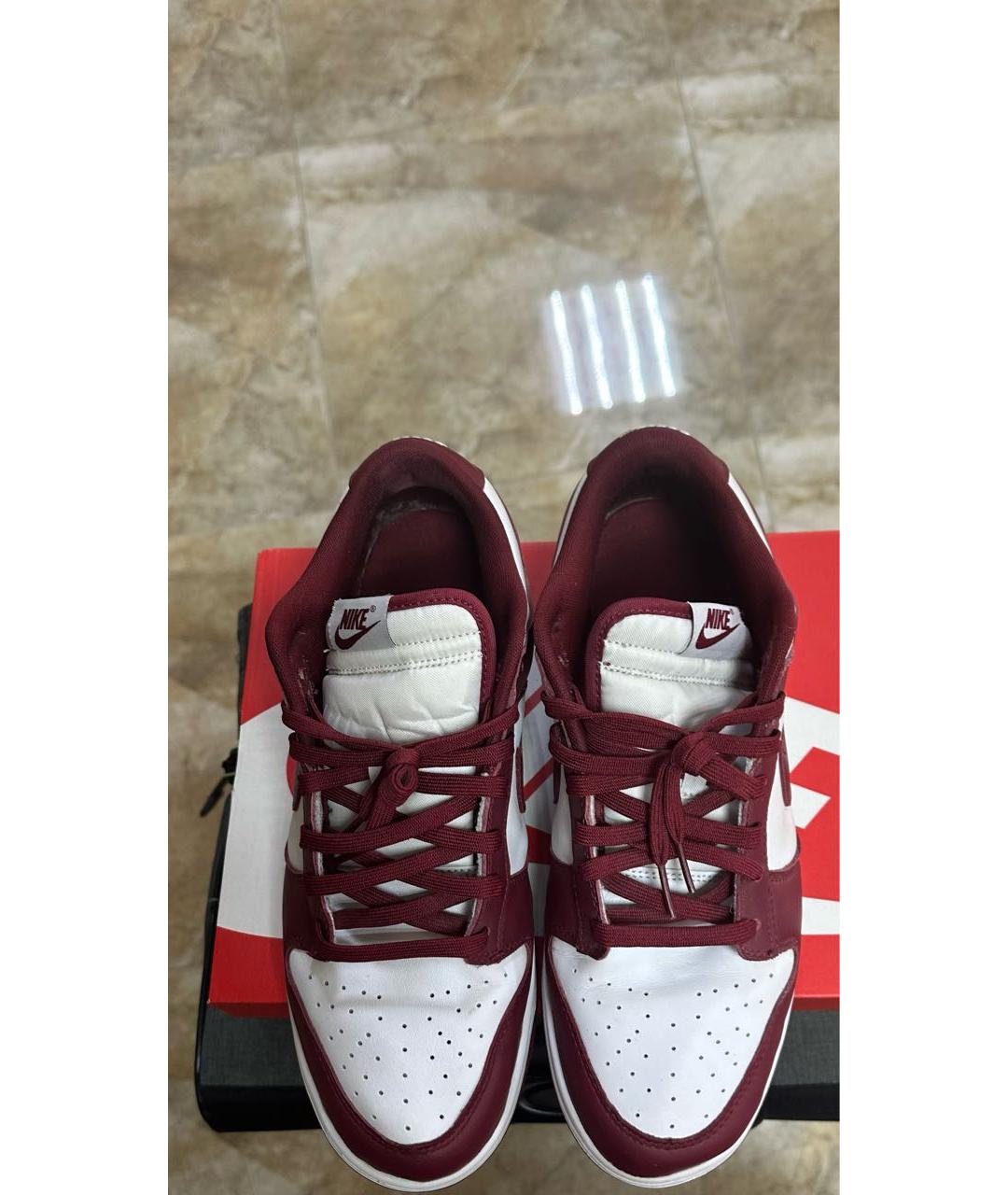 NIKE Бордовые кожаные низкие кроссовки / кеды, фото 3