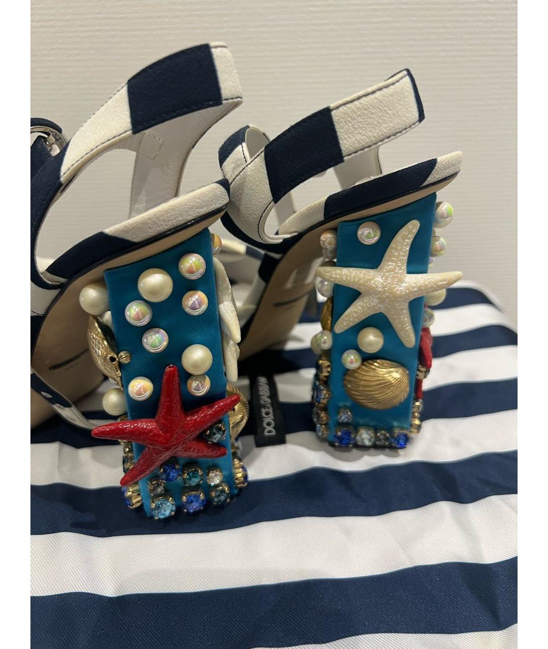 DOLCE&GABBANA Белые босоножки из лакированной кожи, фото 2