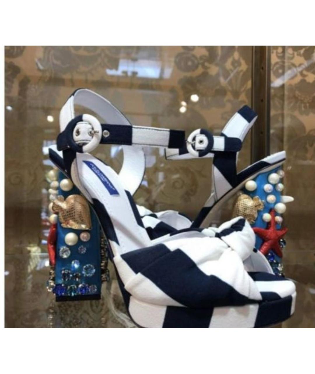DOLCE&GABBANA Белые босоножки из лакированной кожи, фото 4
