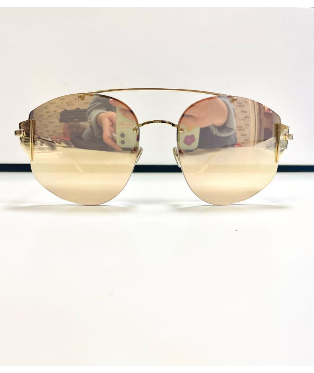CHRISTIAN DIOR Золотые металлические солнцезащитные очки, фото 5