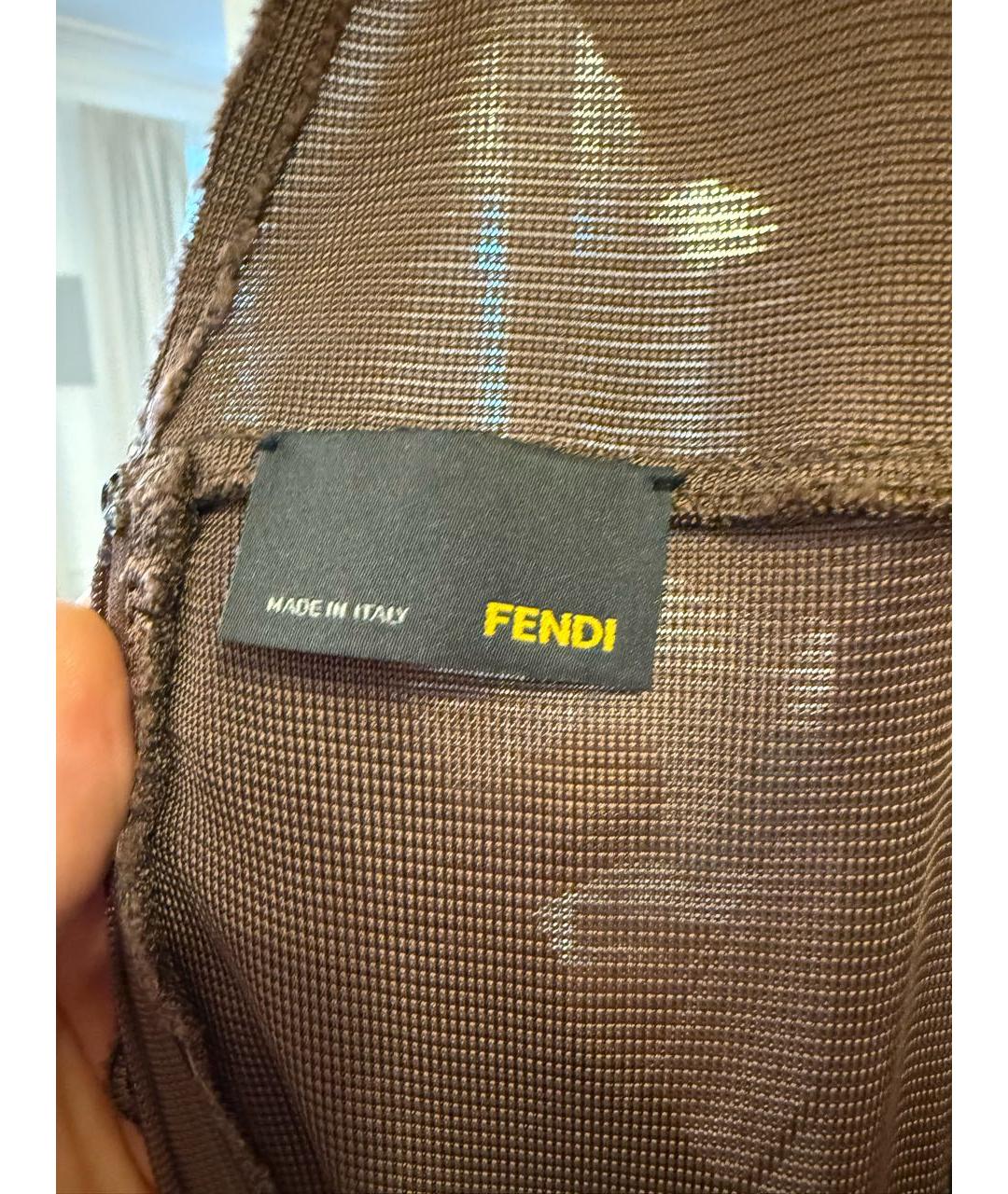 FENDI Коричневое коктейльное платье, фото 3