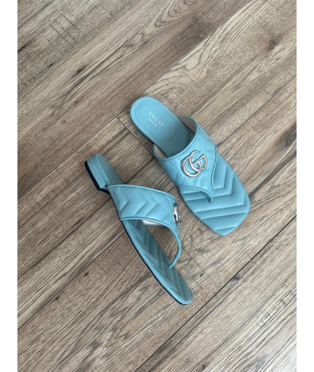 GUCCI Голубые сандалии, фото 7