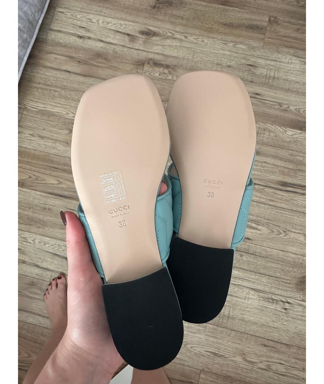 GUCCI Голубые сандалии, фото 5