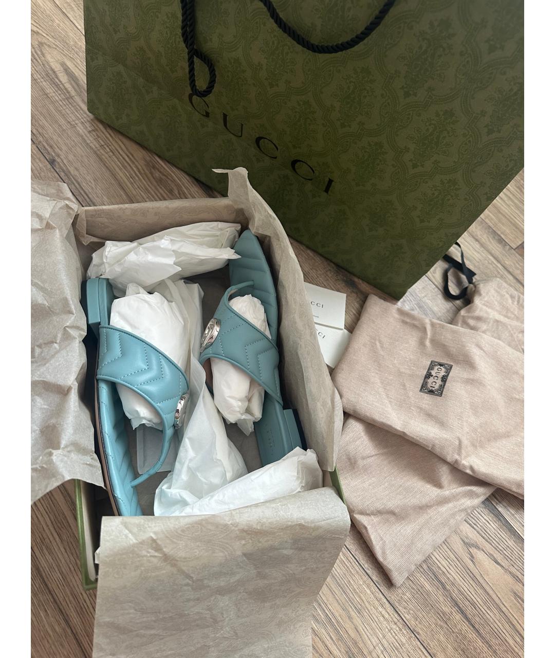 GUCCI Голубые сандалии, фото 4