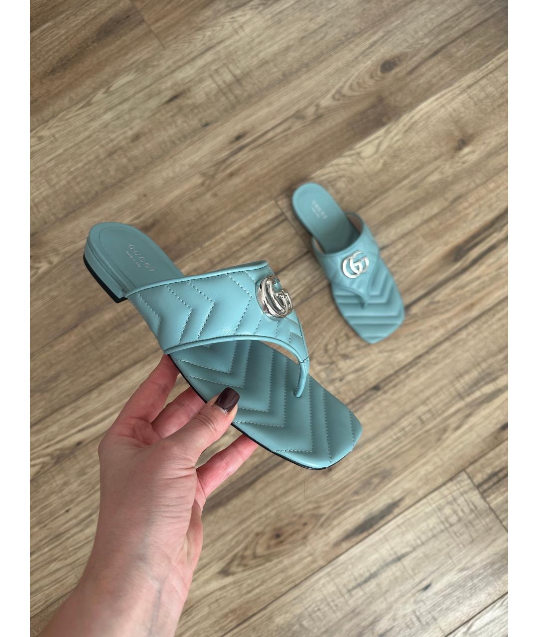 GUCCI Голубые сандалии, фото 3