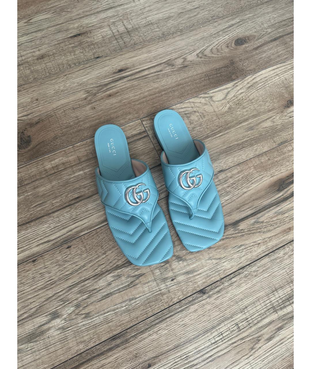 GUCCI Голубые сандалии, фото 2