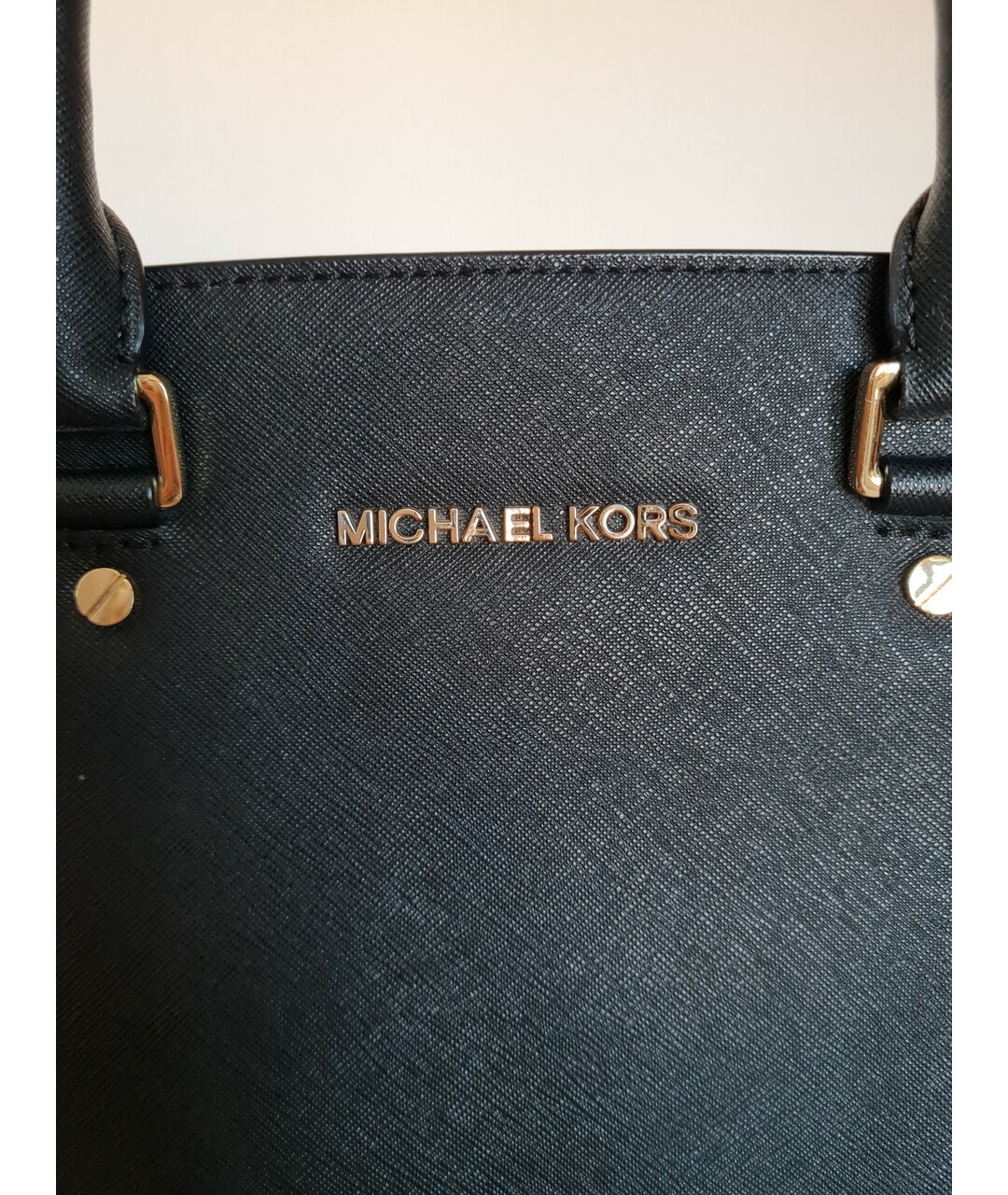 MICHAEL KORS Черная кожаная сумка тоут, фото 2