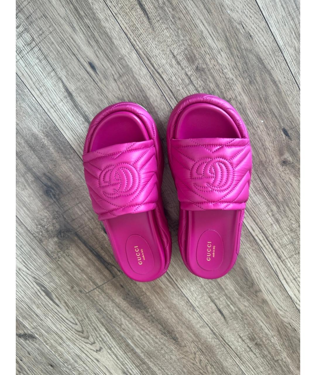 GUCCI Фуксия шлепанцы, фото 4