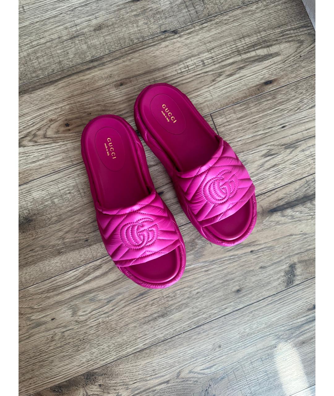 GUCCI Фуксия шлепанцы, фото 3
