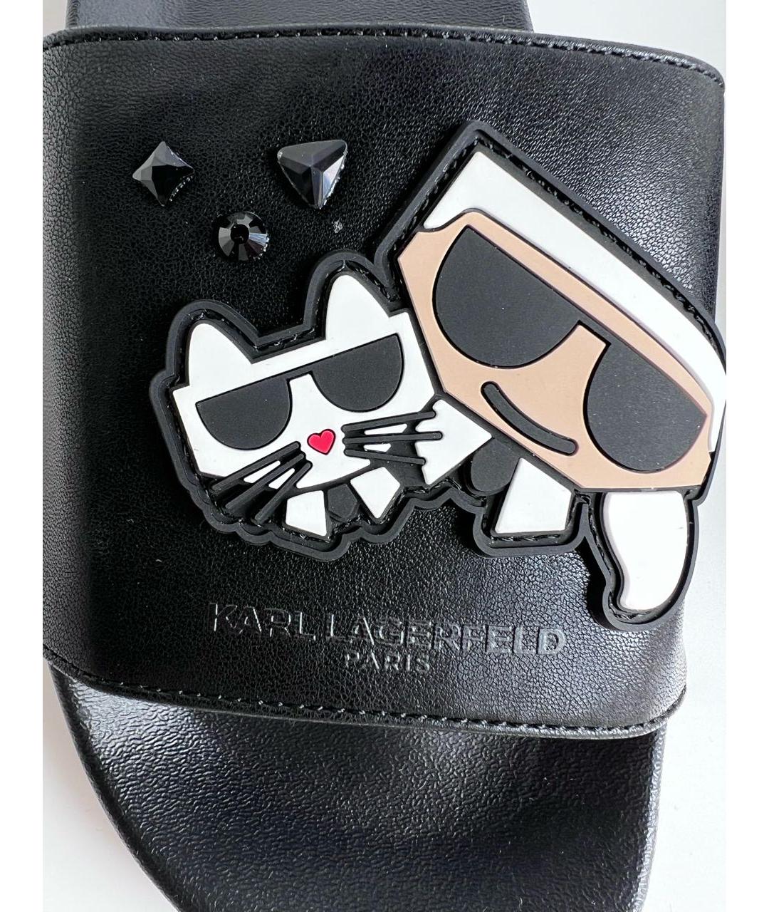 KARL LAGERFELD Черные шлепанцы, фото 7