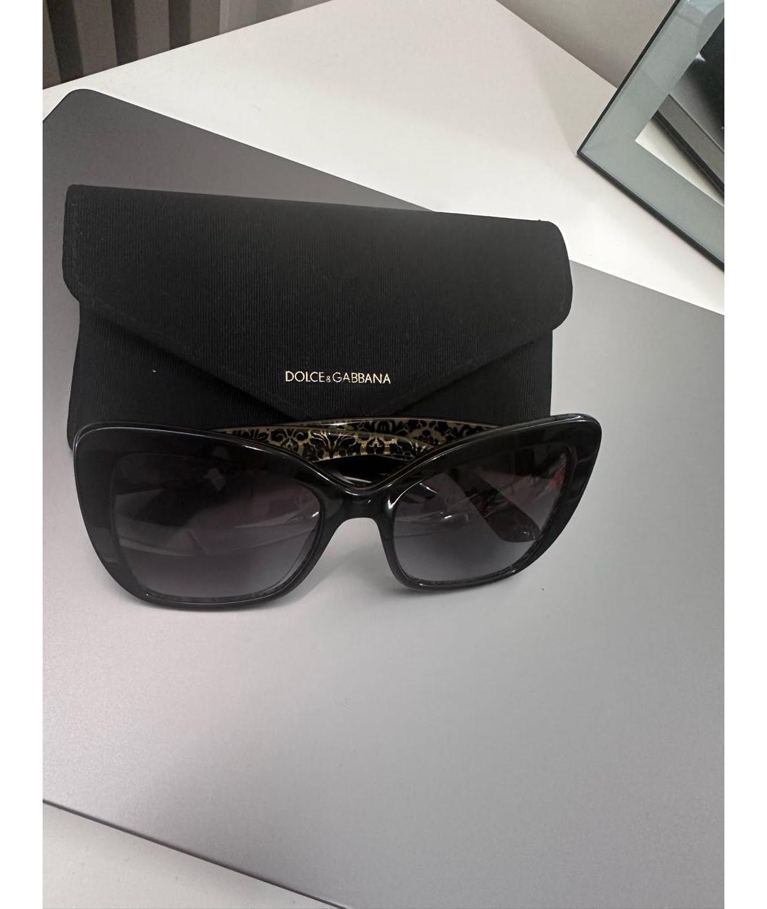 DOLCE&GABBANA Черные пластиковые солнцезащитные очки, фото 4
