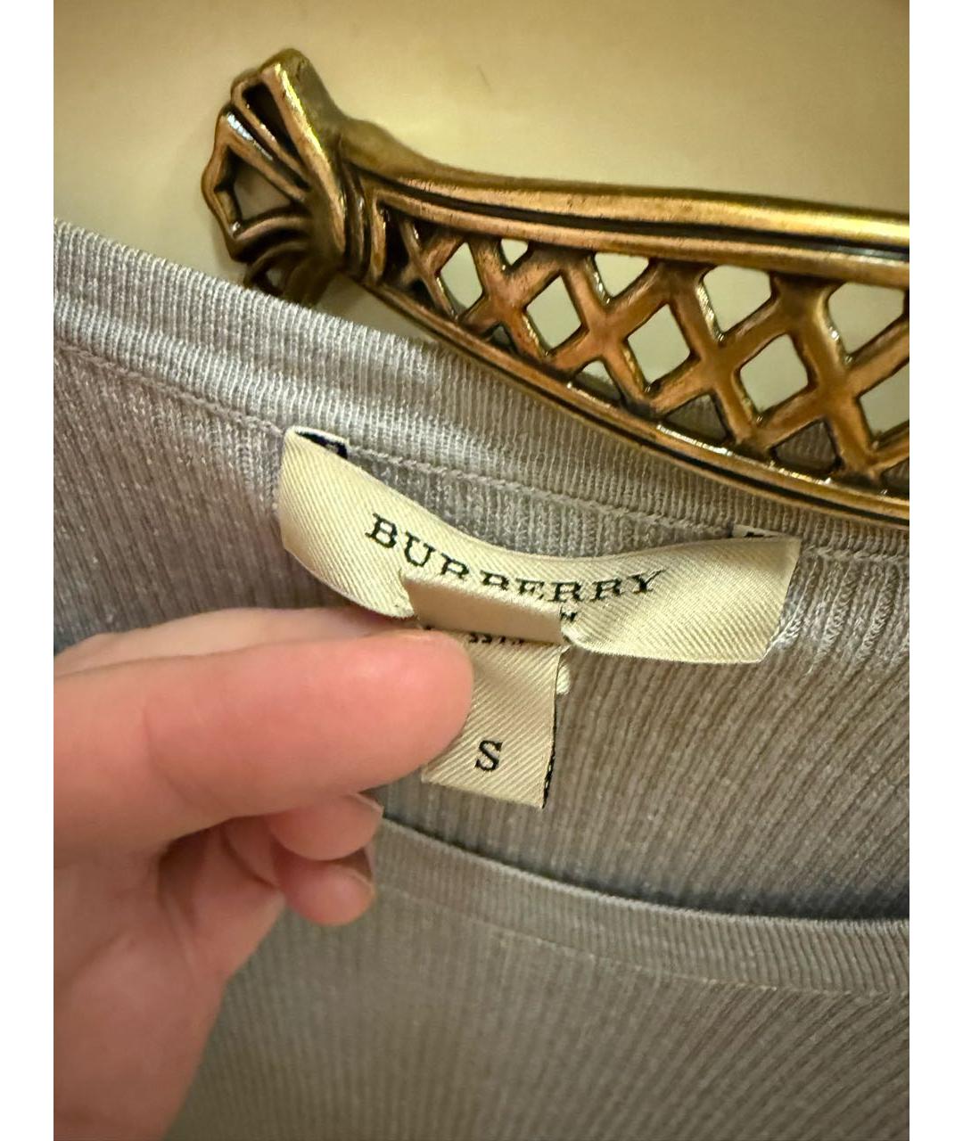 BURBERRY Серое шелковое повседневное платье, фото 2