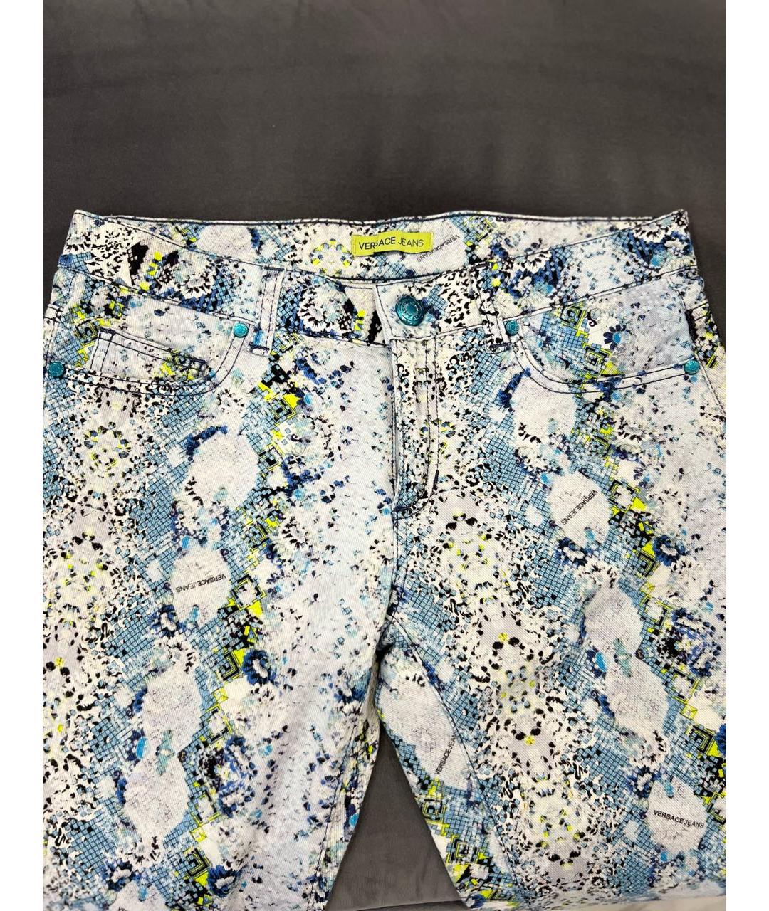 VERSACE JEANS COUTURE Мульти хлопковые джинсы слим, фото 3