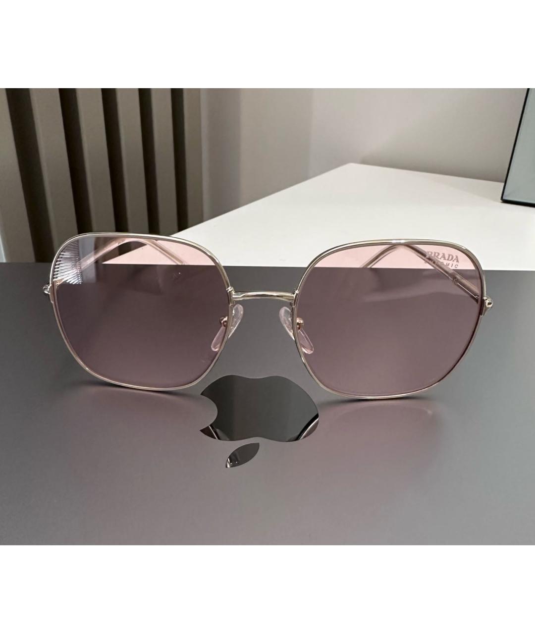 PRADA Розовые металлические солнцезащитные очки, фото 5