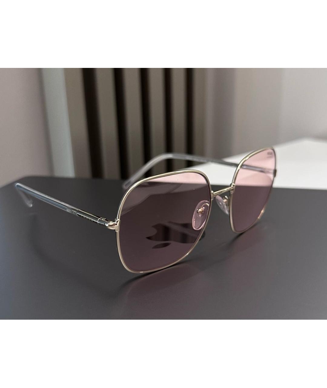 PRADA Розовые металлические солнцезащитные очки, фото 6