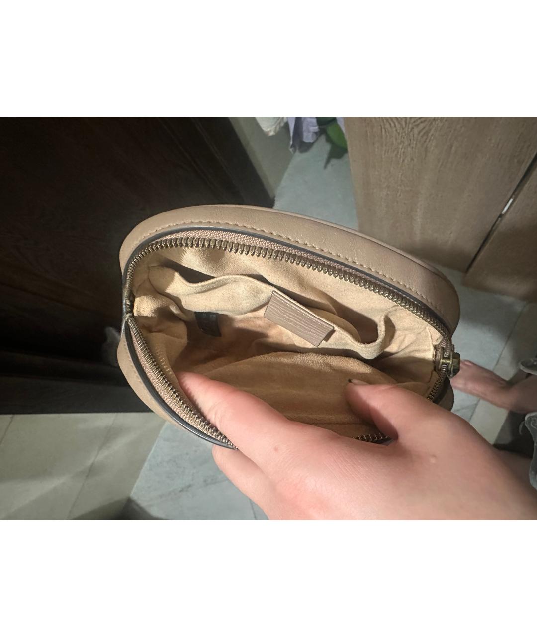 GUCCI Бежевая кожаная поясная сумка, фото 4