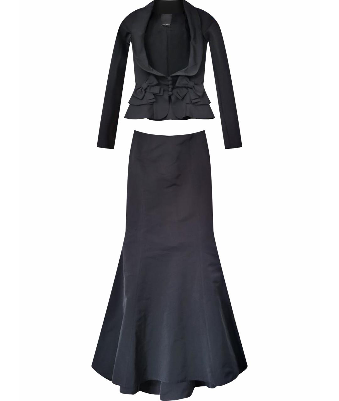 ZUHAIR MURAD Черный шелковый костюм с юбками, фото 1