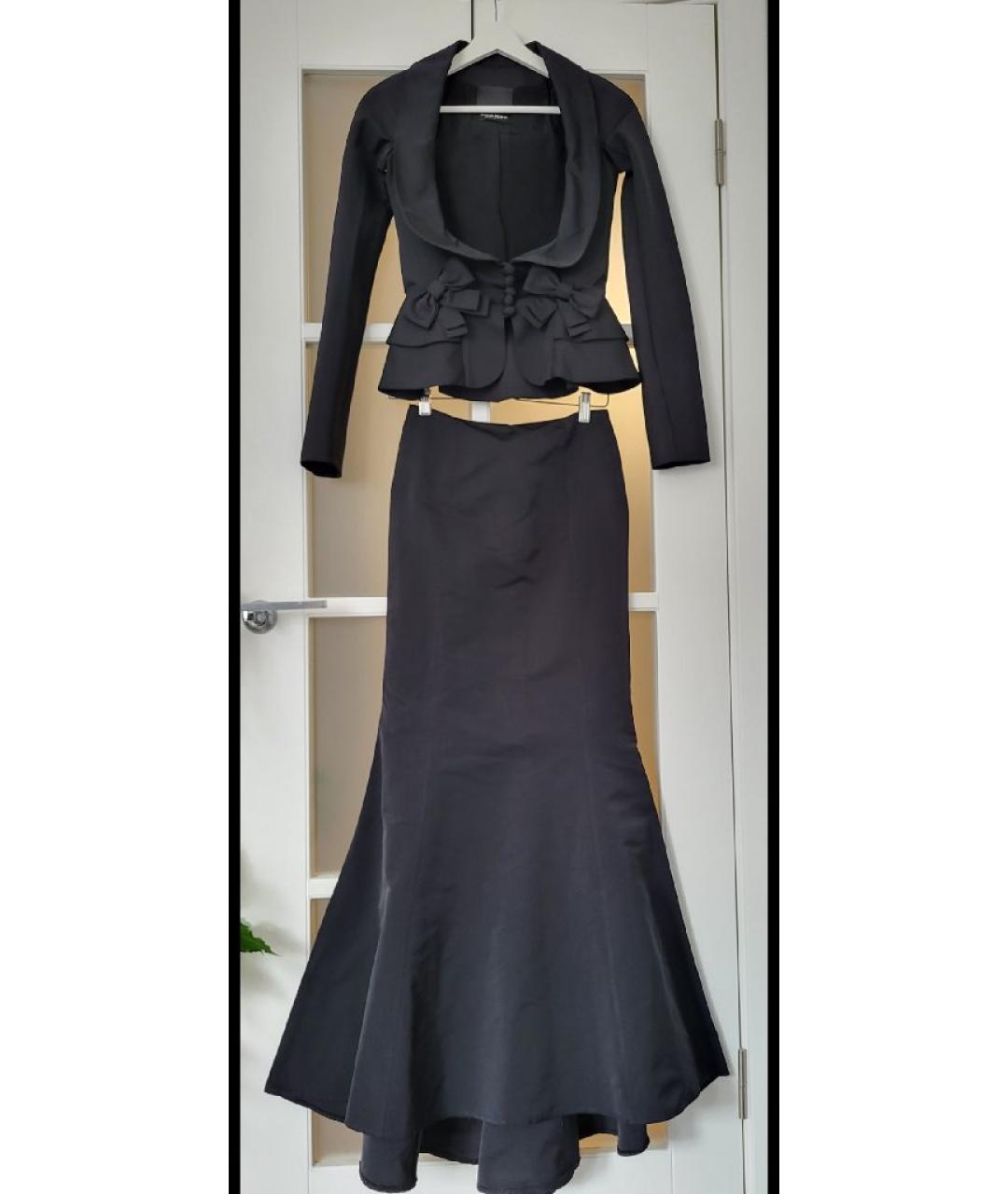 ZUHAIR MURAD Черный шелковый костюм с юбками, фото 10
