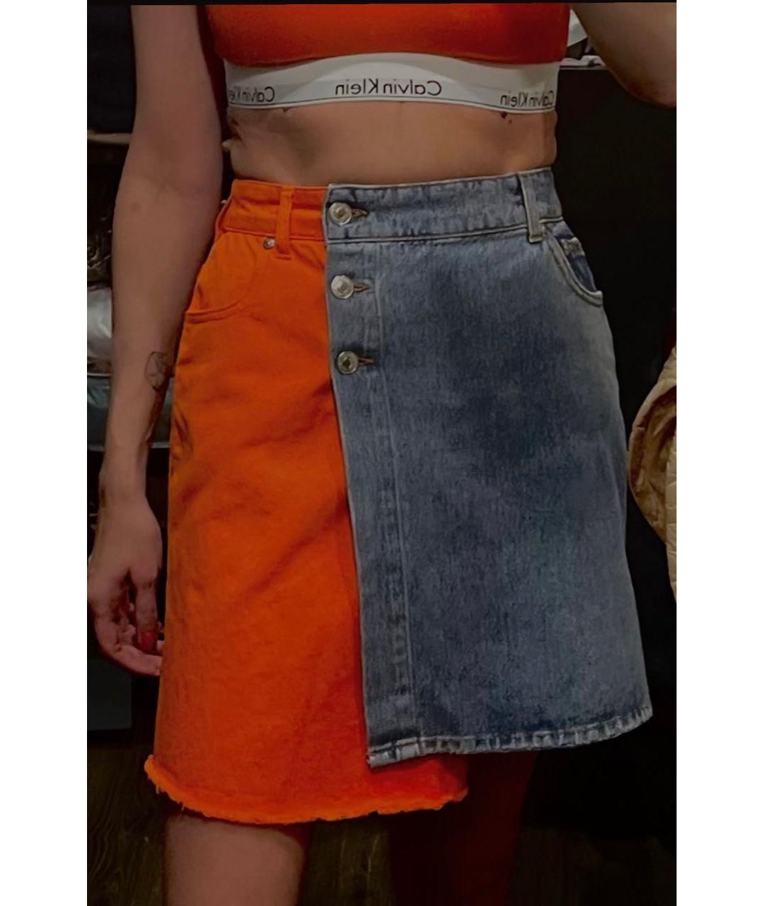 MSGM Мульти деним юбка мини, фото 7