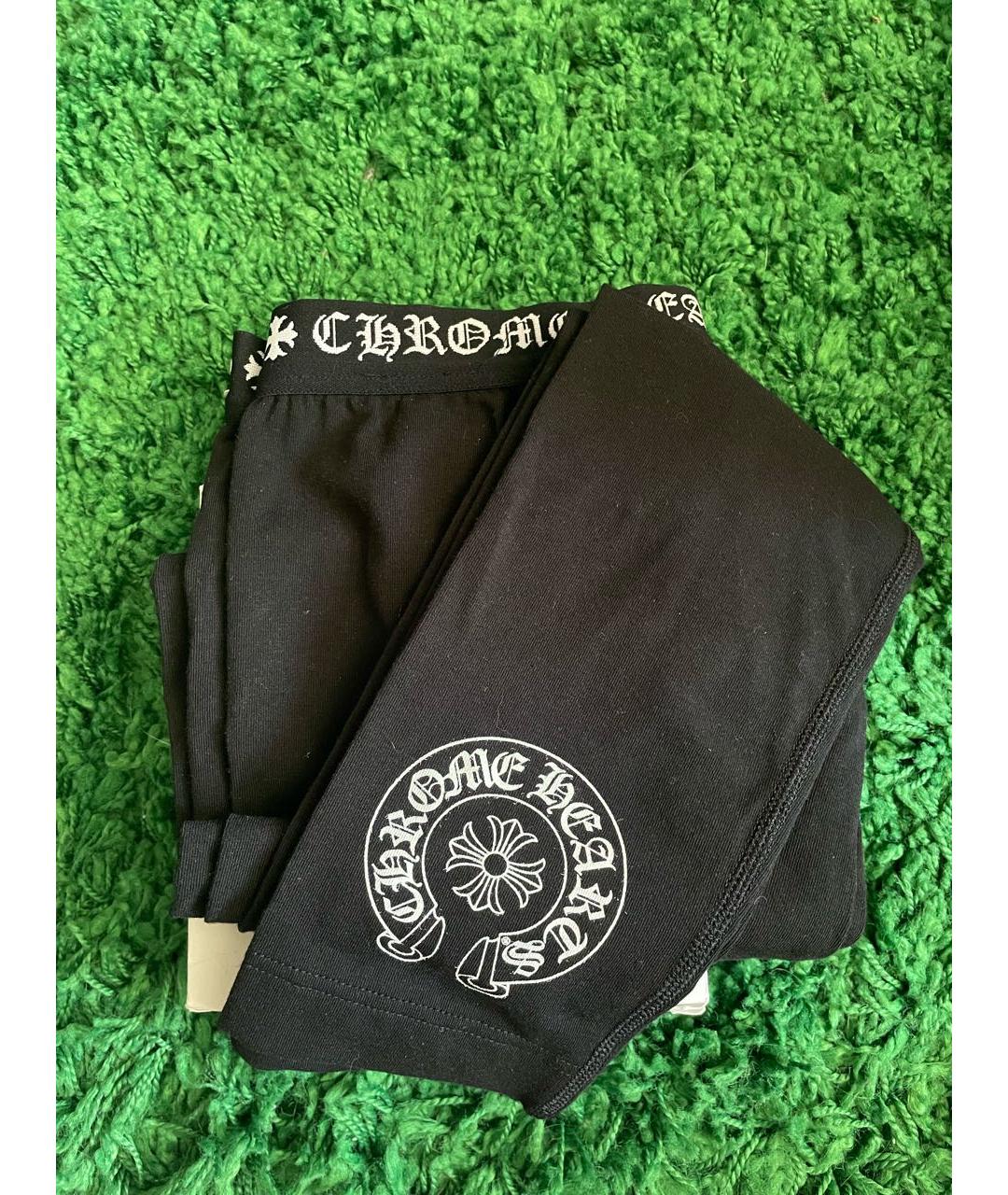 CHROME HEARTS Черные хлопковые леггинсы и велосипедки, фото 2