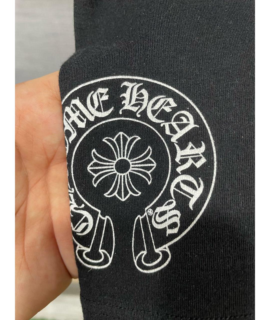 CHROME HEARTS Черные хлопковые леггинсы и велосипедки, фото 3