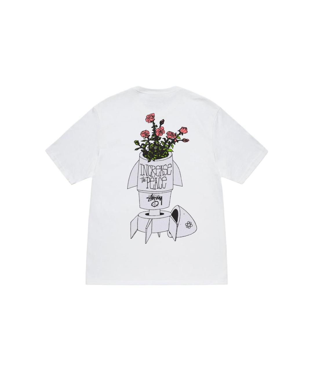 STUSSY Белая хлопковая футболка, фото 2