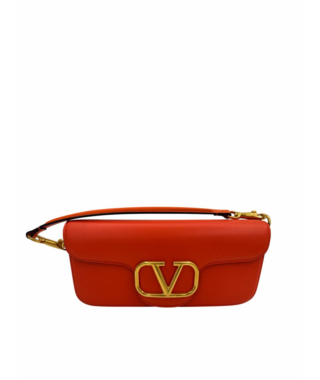 VALENTINO Оранжевая кожаная сумка через плечо, фото 1