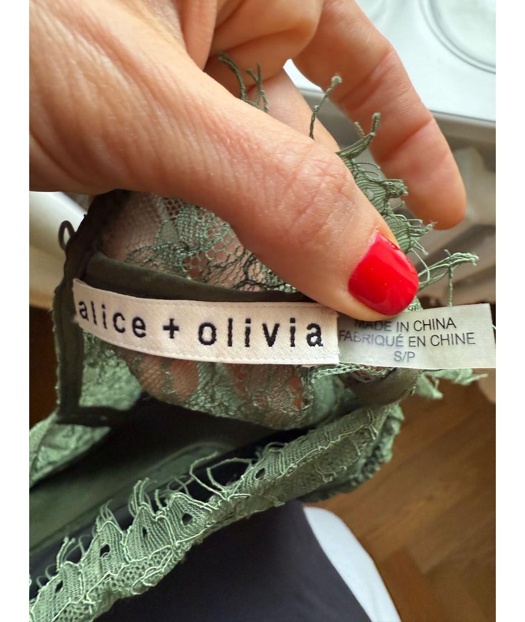 ALICE+OLIVIA Зеленая шерстяная футболка, фото 6