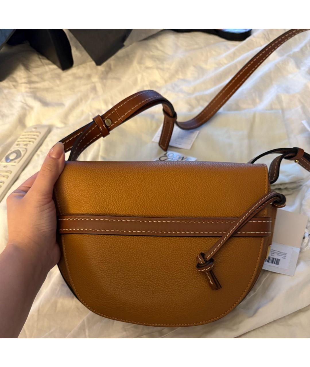 LOEWE Коричневая кожаная сумка через плечо, фото 3