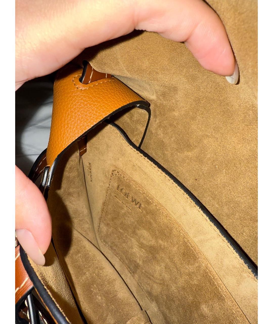 LOEWE Коричневая кожаная сумка через плечо, фото 4