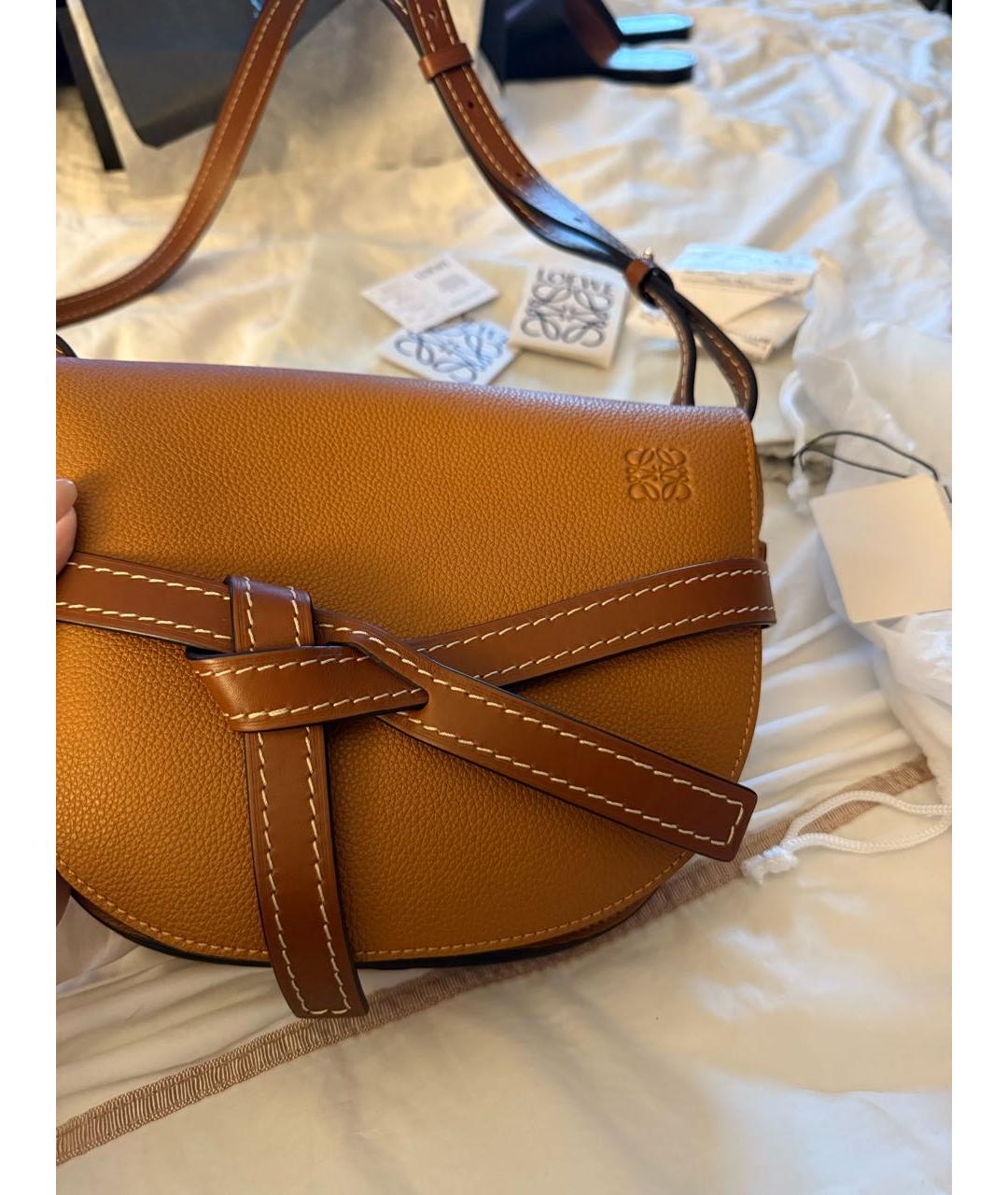 LOEWE Коричневая кожаная сумка через плечо, фото 8