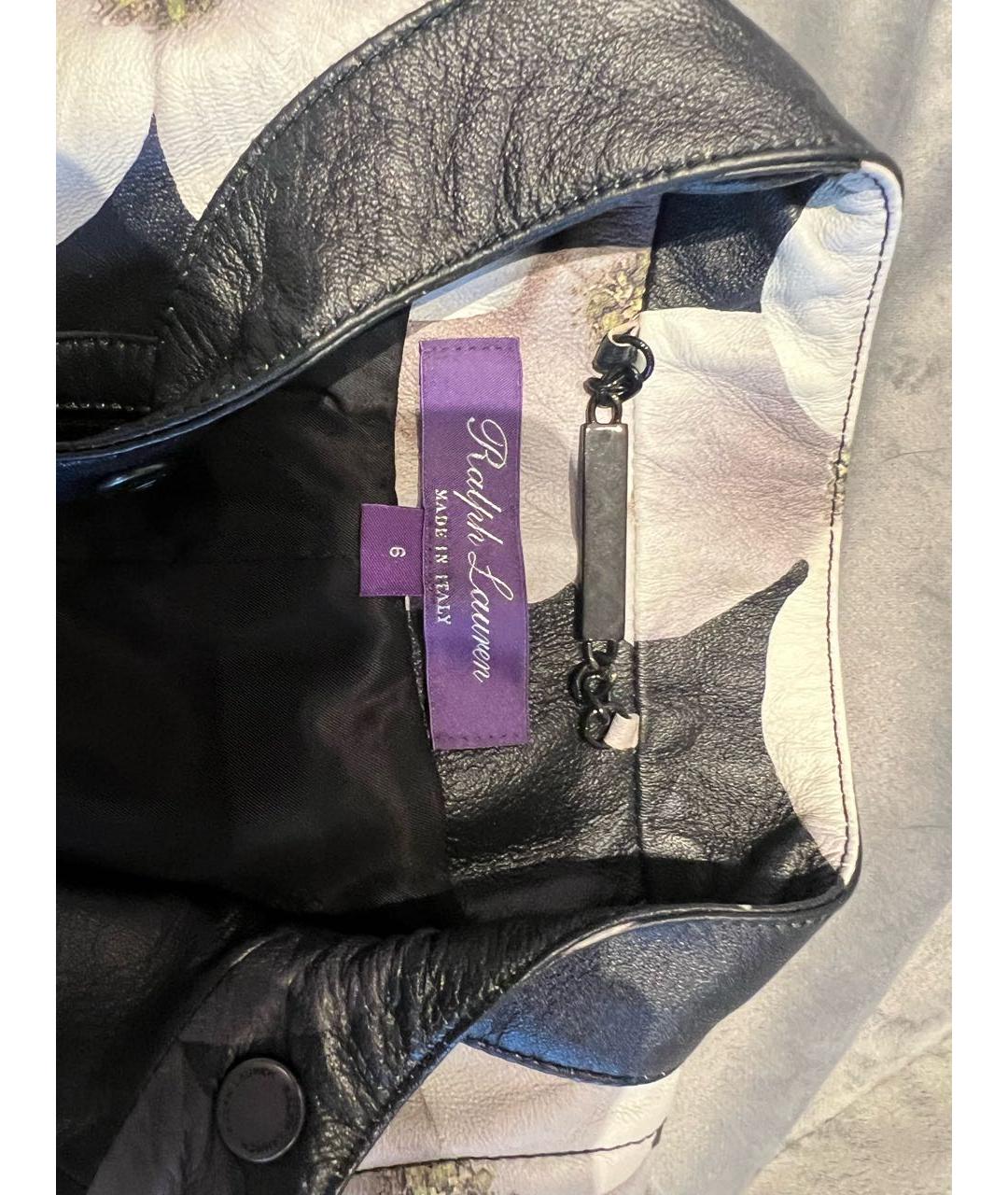 RALPH LAUREN PURPLE LABEL Черная кожаная куртка, фото 3