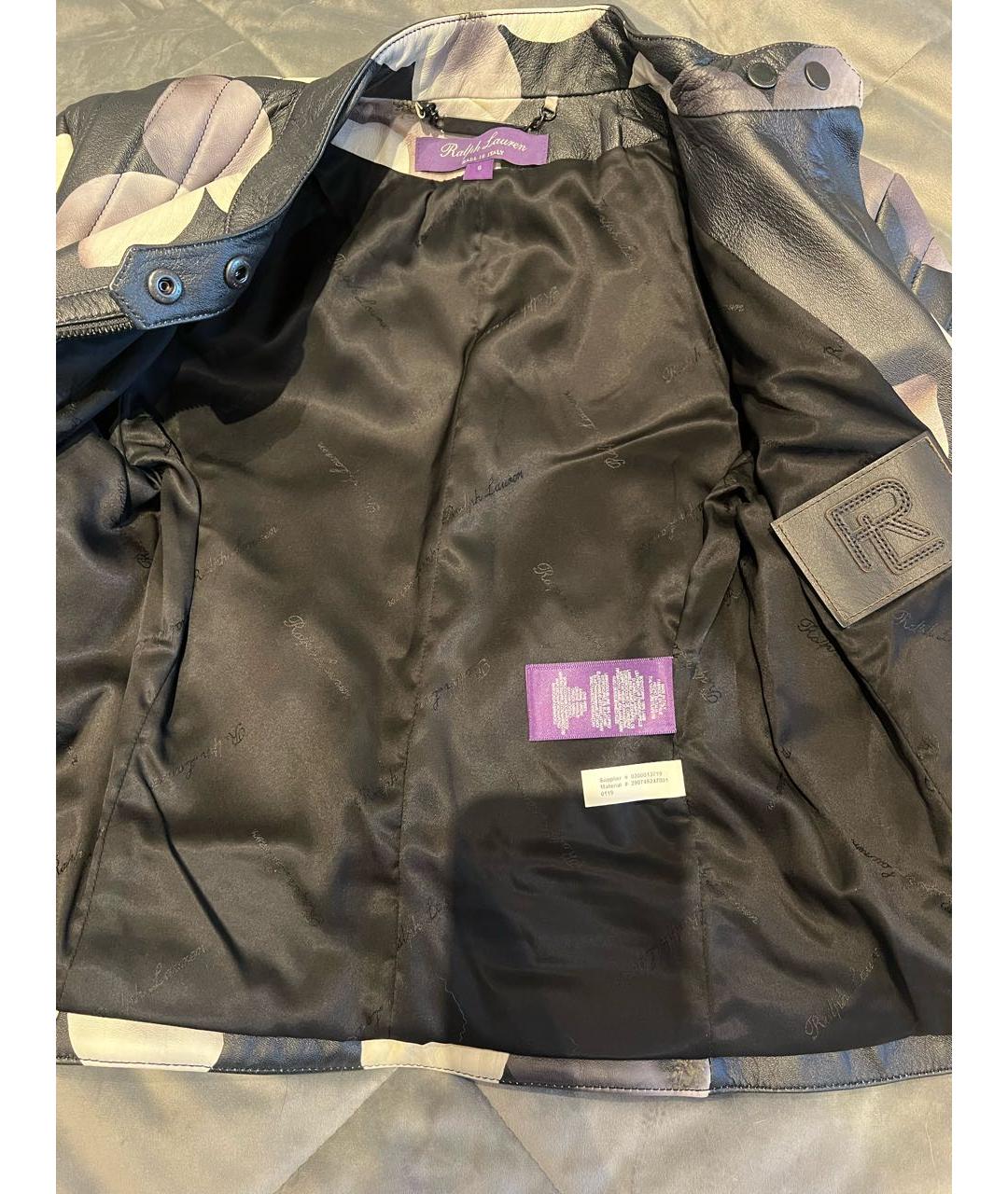 RALPH LAUREN PURPLE LABEL Черная кожаная куртка, фото 5