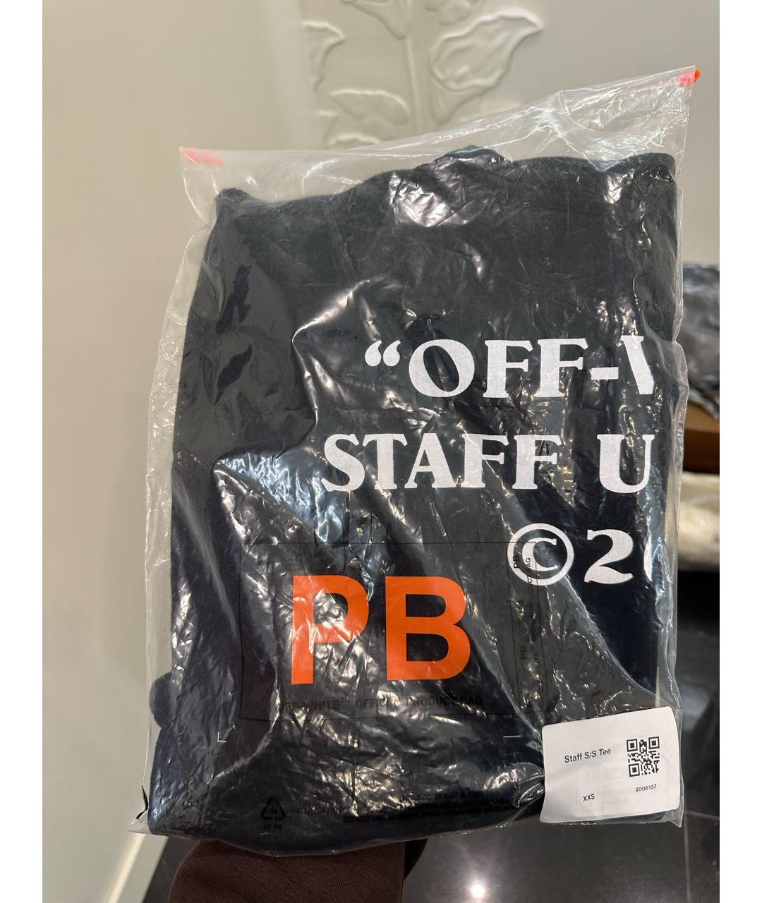 OFF-WHITE Черная хлопковая майка, фото 7