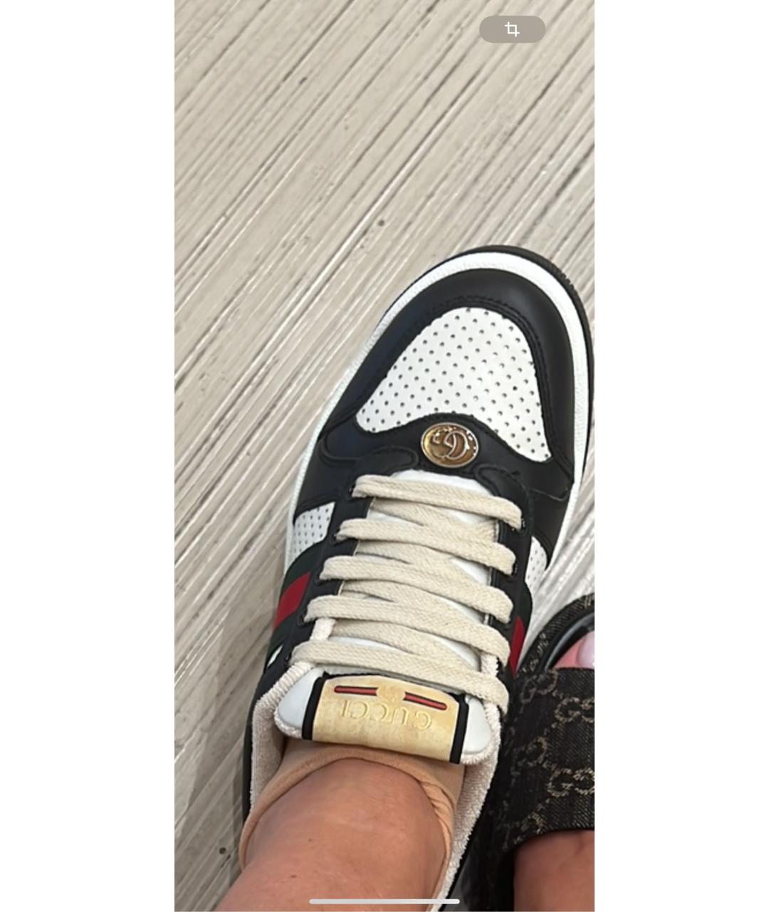 GUCCI Черные кожаные кеды, фото 7