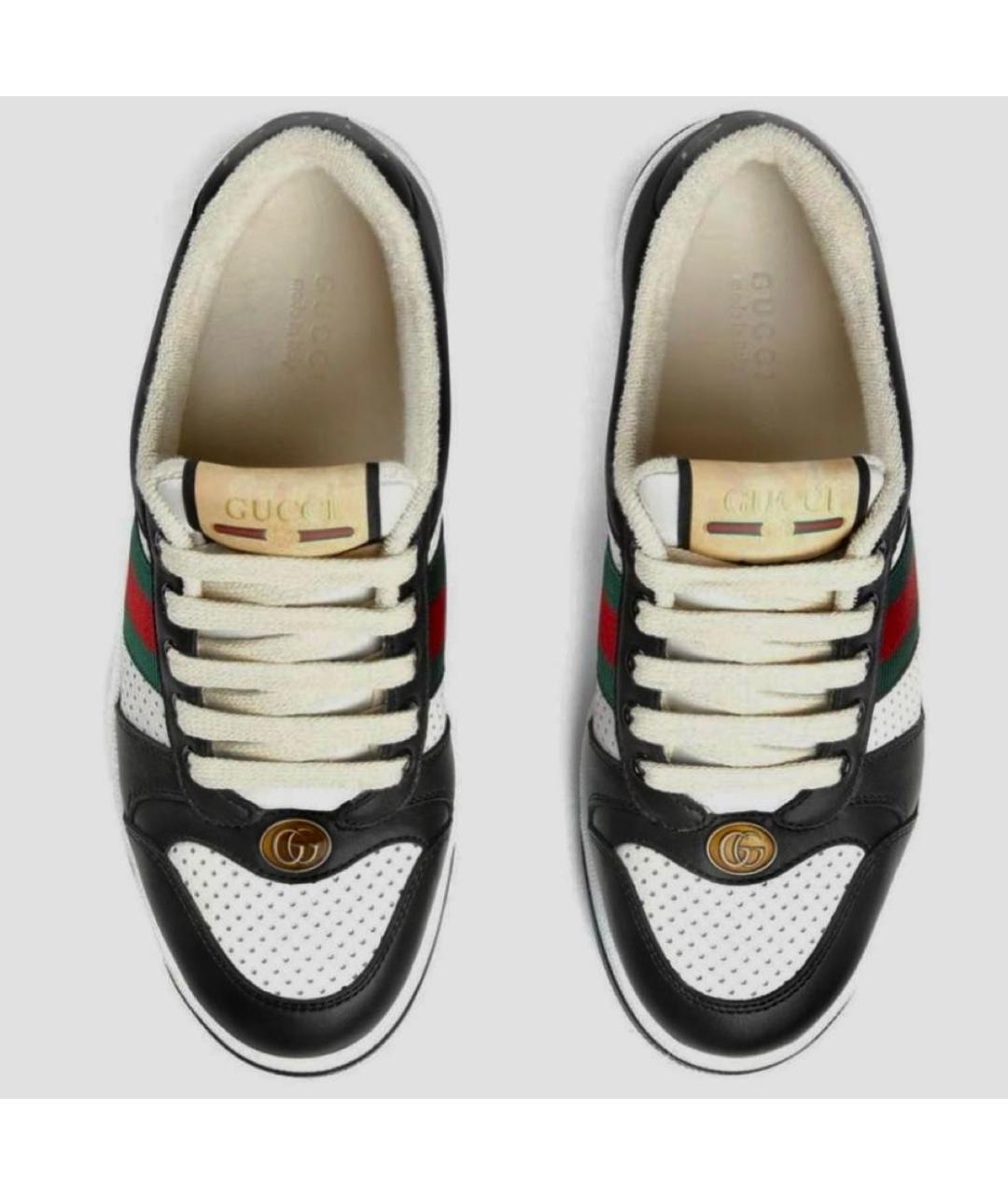 GUCCI Черные кожаные кеды, фото 2