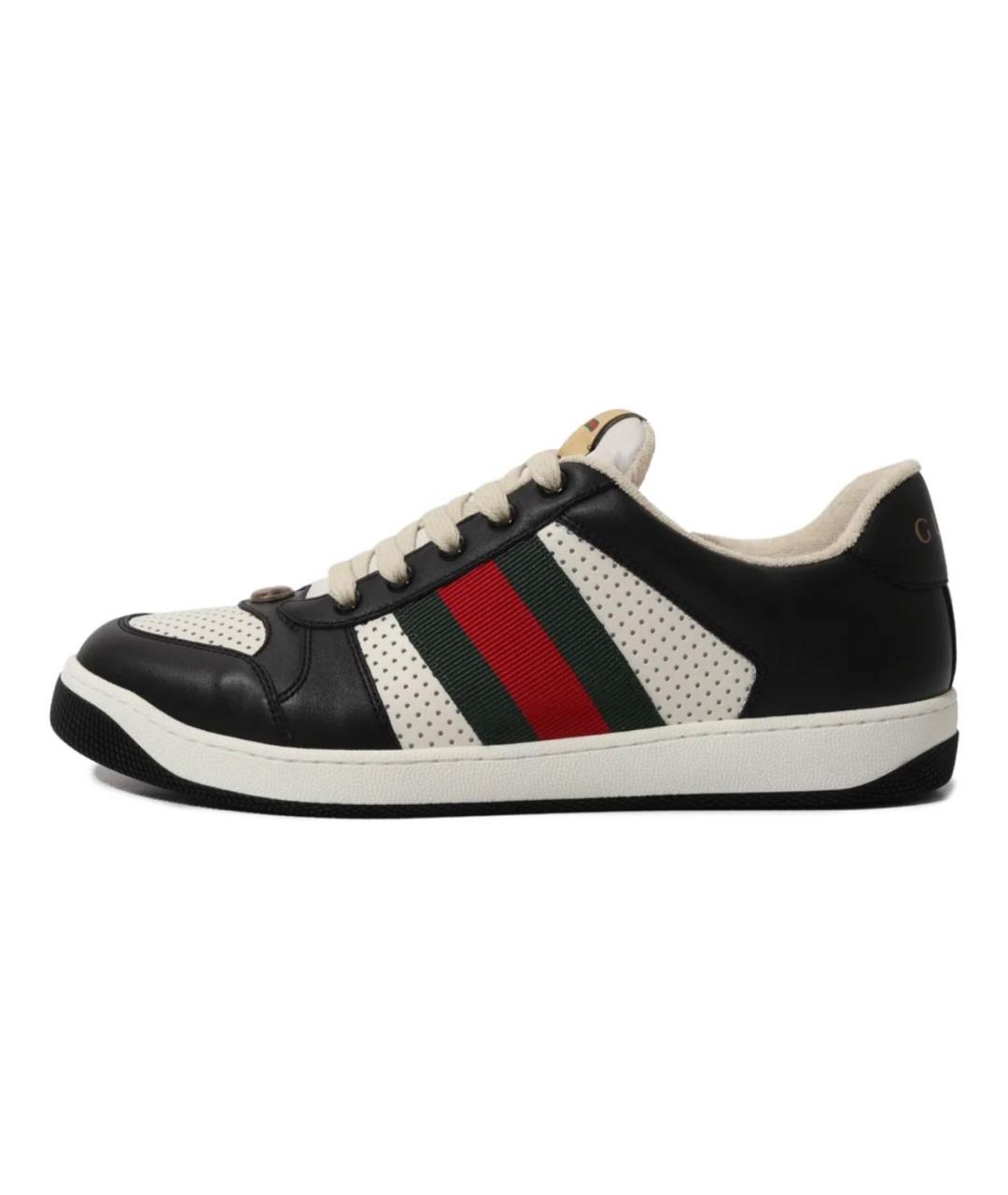 GUCCI Черные кожаные кеды, фото 9